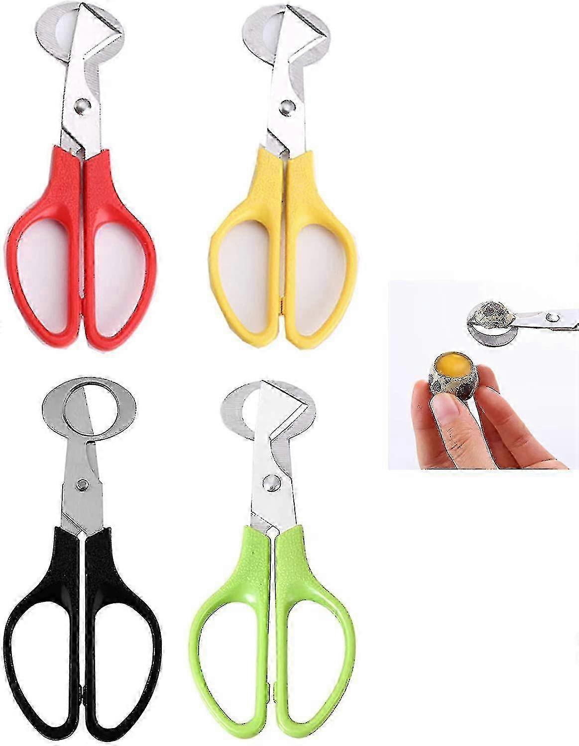 4pcs Stainless Steel Egg Scissors Egg Shell Cutters Quail Egg Scissors Quail Egg Opener-mxbc