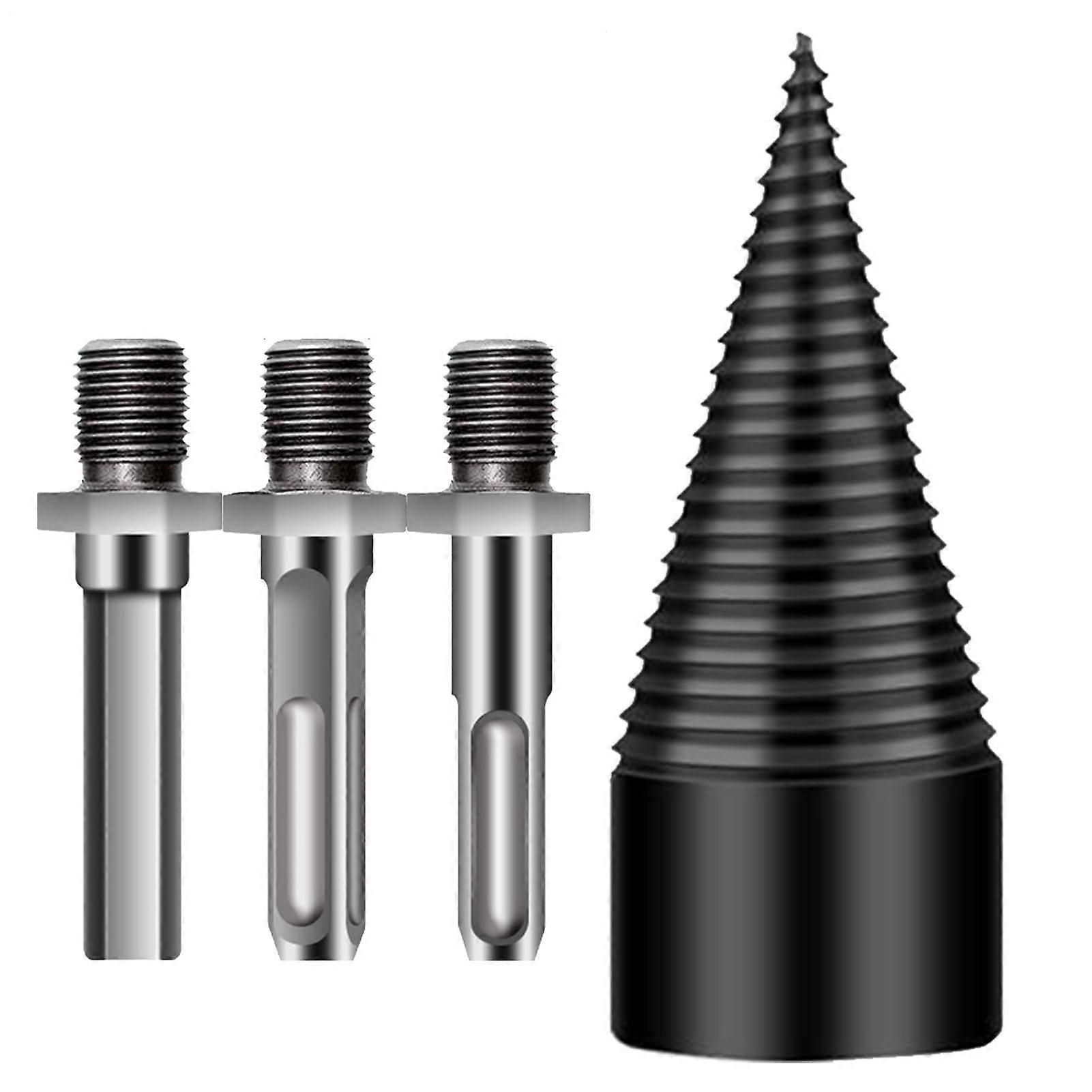 Wood Splitter Drill Bit Steel Log Splitting Tool for Oak Walnut Home Farm Camping 42MM