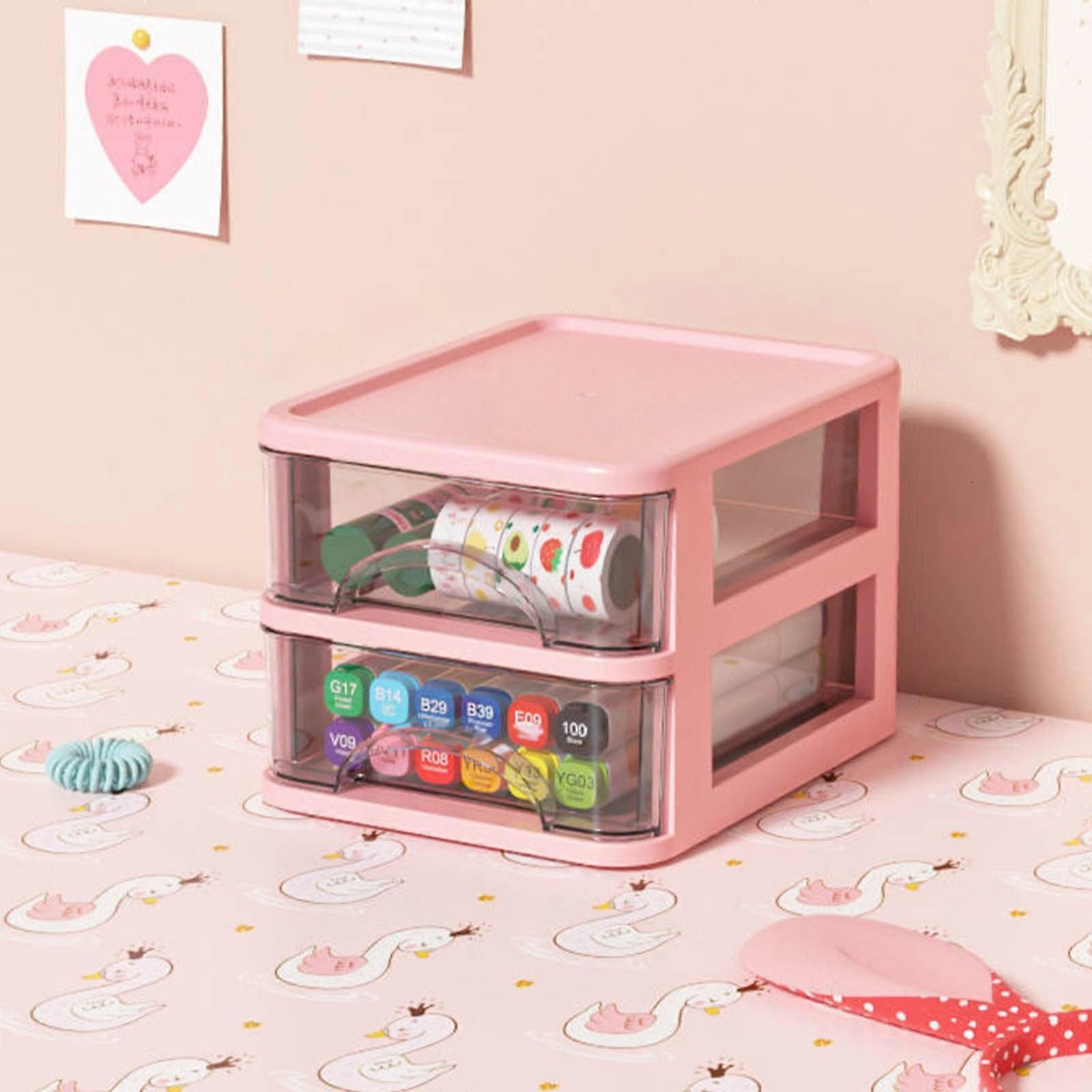 under 20$ Gnobogi Desktop Storage Box, Transparent Small Drawer Desk, Plastic Mini Storage Box, Rabbit Stationery Storage Box Clearance