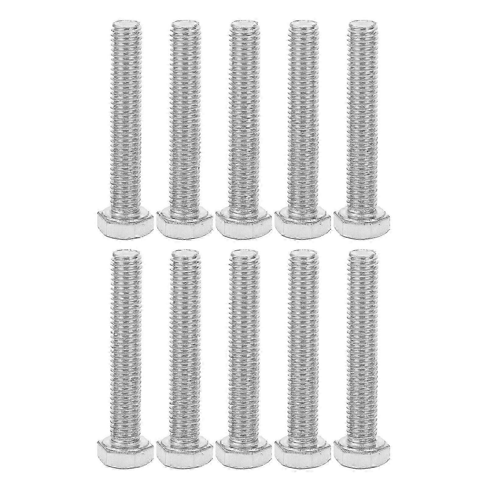 10Pcs Hex Screws High Strength Hardware Tools for M8x50 Bolts
