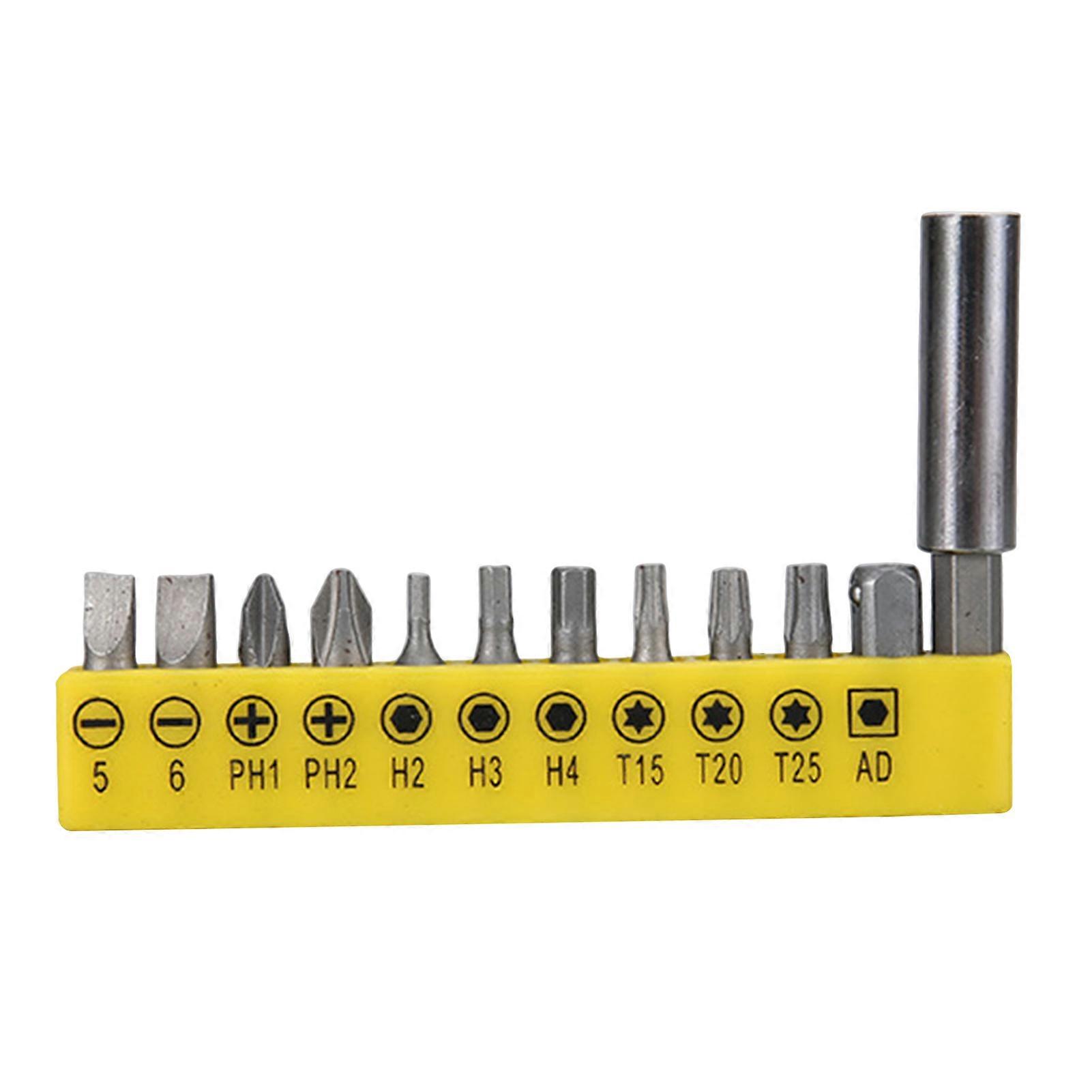 Multi Functional Screwdriver Socket Drill Bits 1/4" Hex Shank Torx-Square Slotted Bit Set Electronics Repair