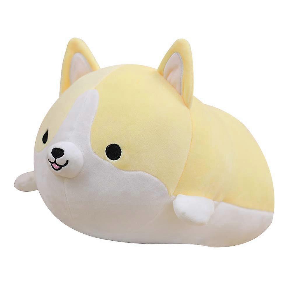 Dog Plush Pillow 50cm Soft Shiba Inu Hugging Toy for Kids and Adults Yellow