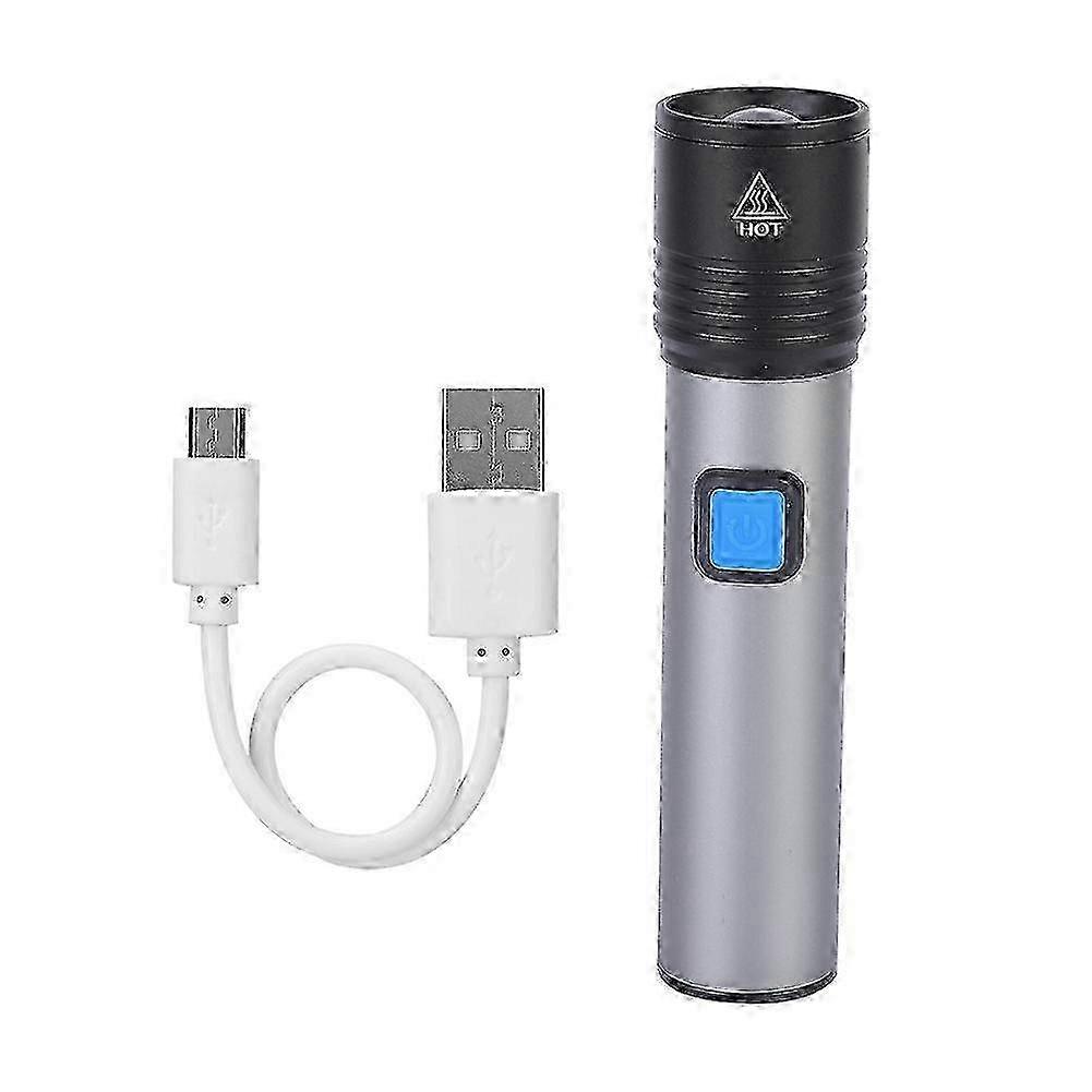 USB Rechargeable Adjustable LED Flashlight for Outdoor Camping