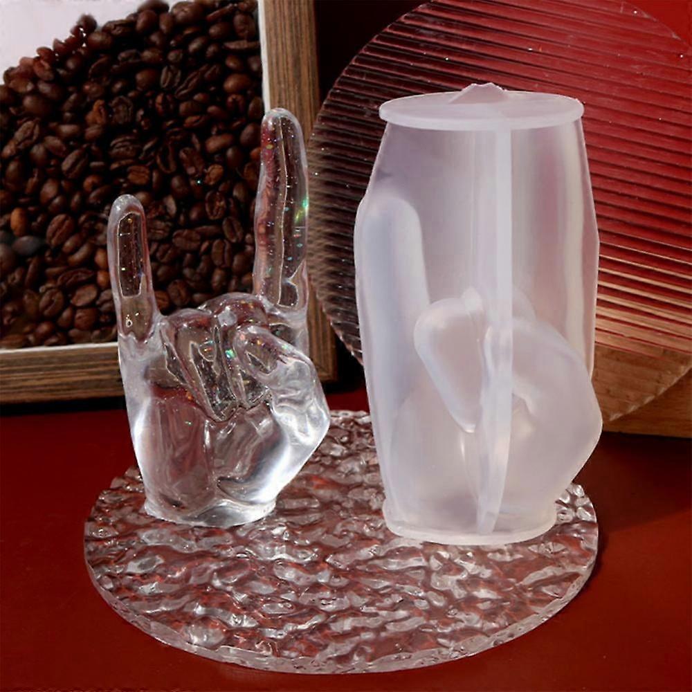 Epoxy Hand Mold, Silicone Hand Gesture Mold for Candles, Soaps, Resin Crafts, Plaster, Clay - Multi-use Display Holder & Ring Molder