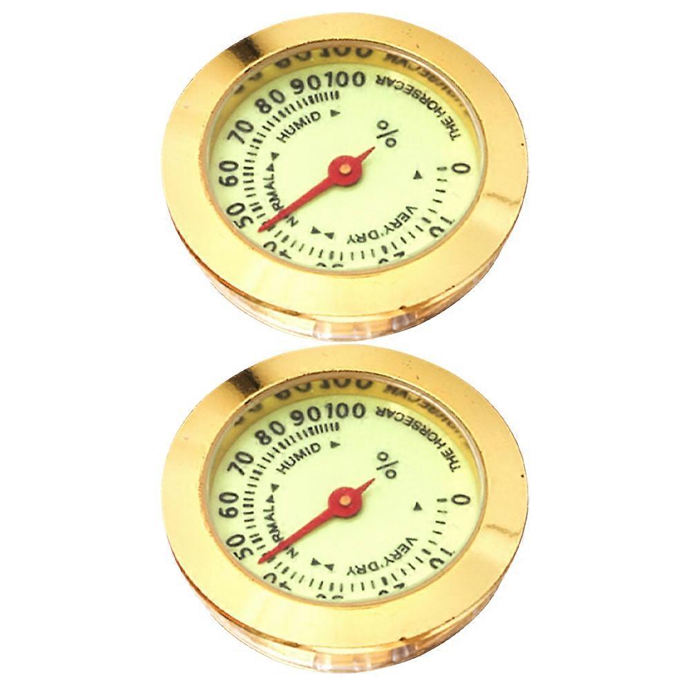 Snow Humidity Gauge Mechanical Analog Hygrometer for Cigar Box 2Pcs with Luminous Design