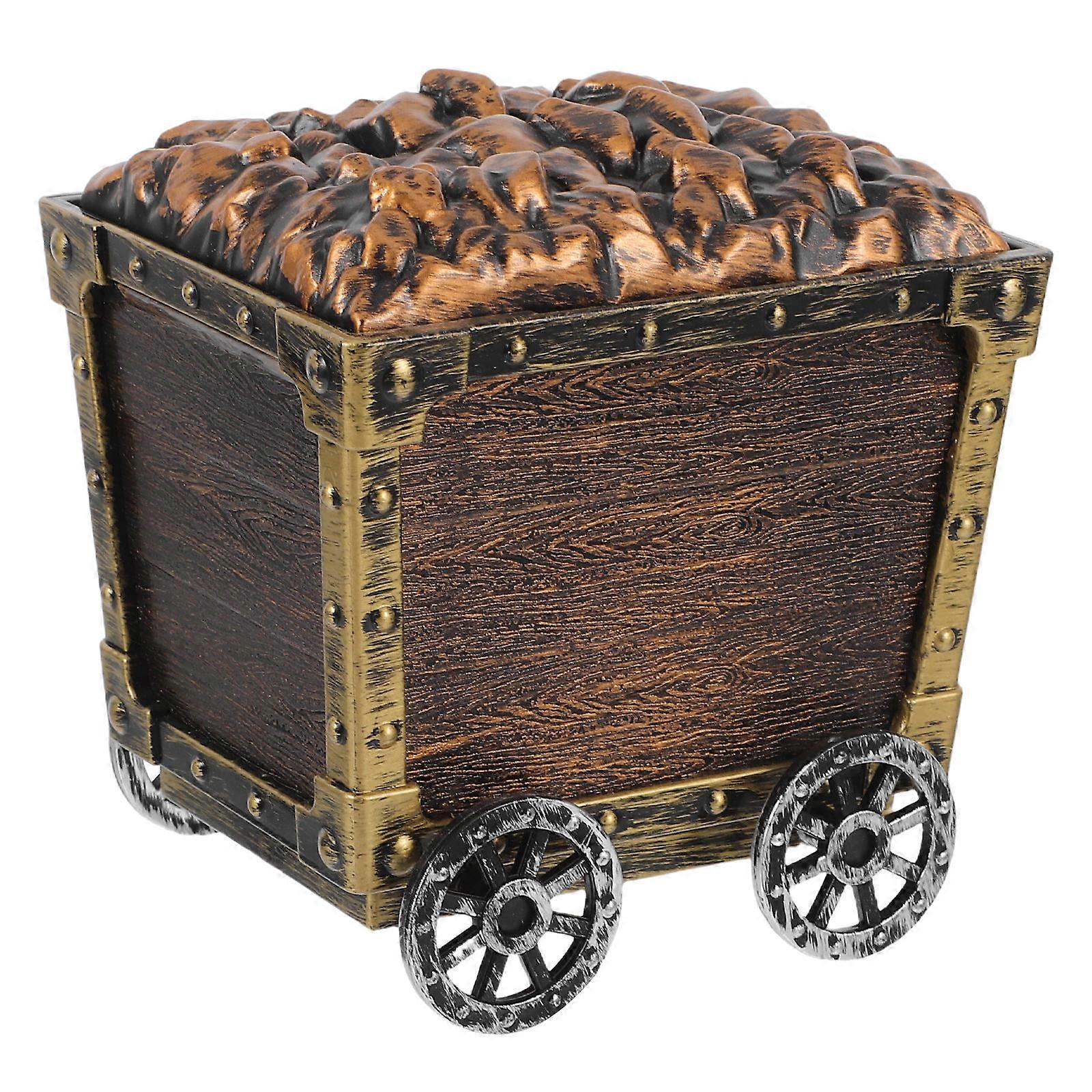 Mining Cart Toy Creative Container for Kids Storage with Light