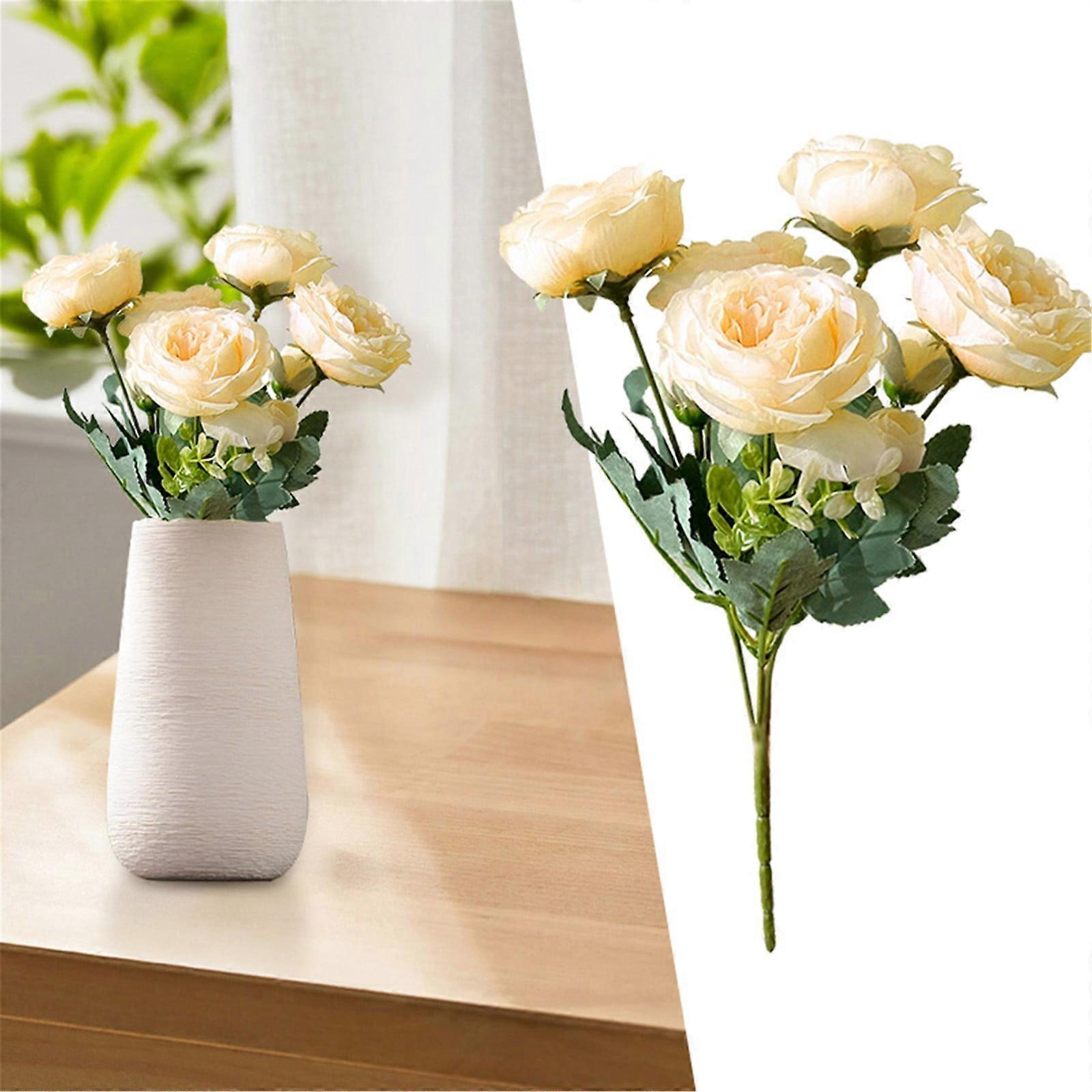 Miayilima Clearance Artificial flowers 1*5 first spring color peony simulation flowers 5 first spring color peony simulation flower Champagne color