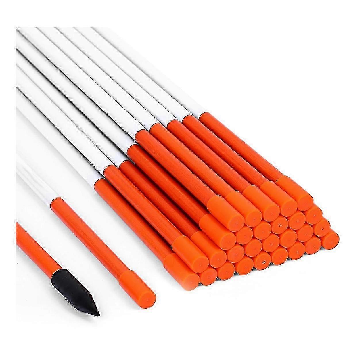 Conjunto de 30 postes de segurança refletivos de alta visibilidade de 122 cm (48 polegadas) para calçadas e entradas de garagem.