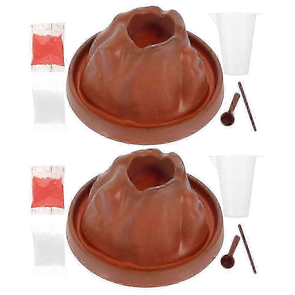 2 Sets of Simulation Volcanic Eruption Playset Kit Science Project Diy Model Kit