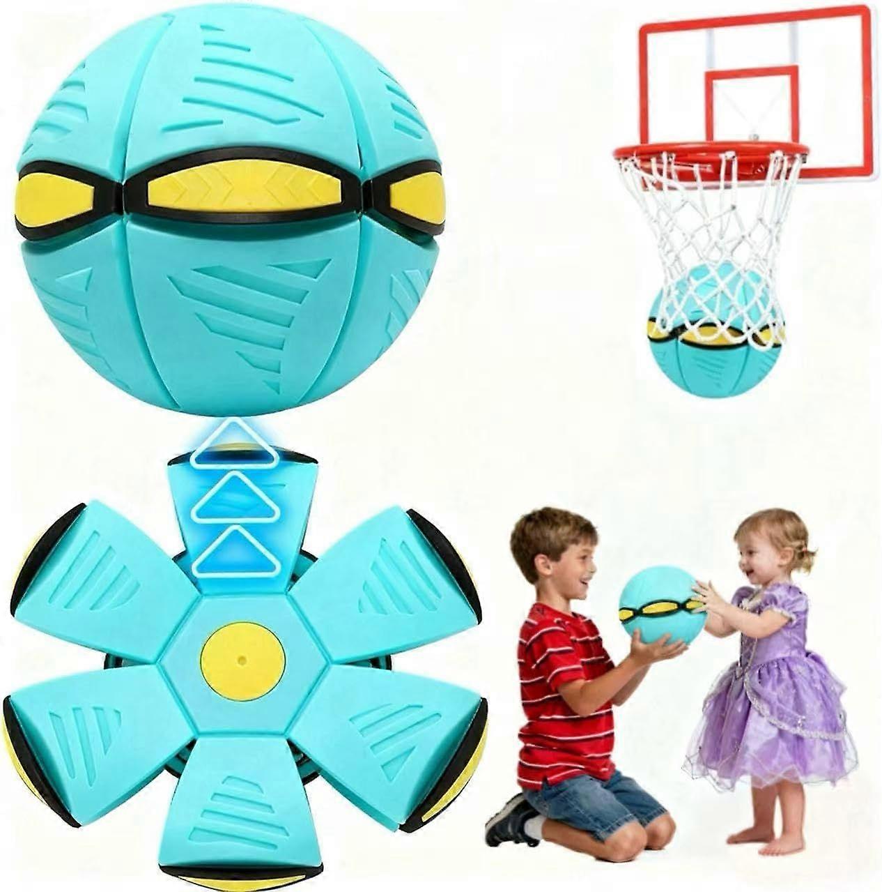 Quality Children's Bouncing Ball, Magic Metaball, Magic Flying Saucer, Bouncy Ball, Parent-Child Interaction, Two Forms Switchable with 6 Light