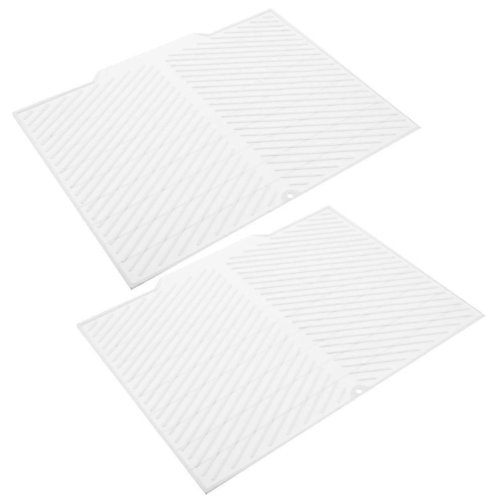 Kitchen Silicone Dish Mat Heat Resistant Dish Drying Pad for 2Pcs Use