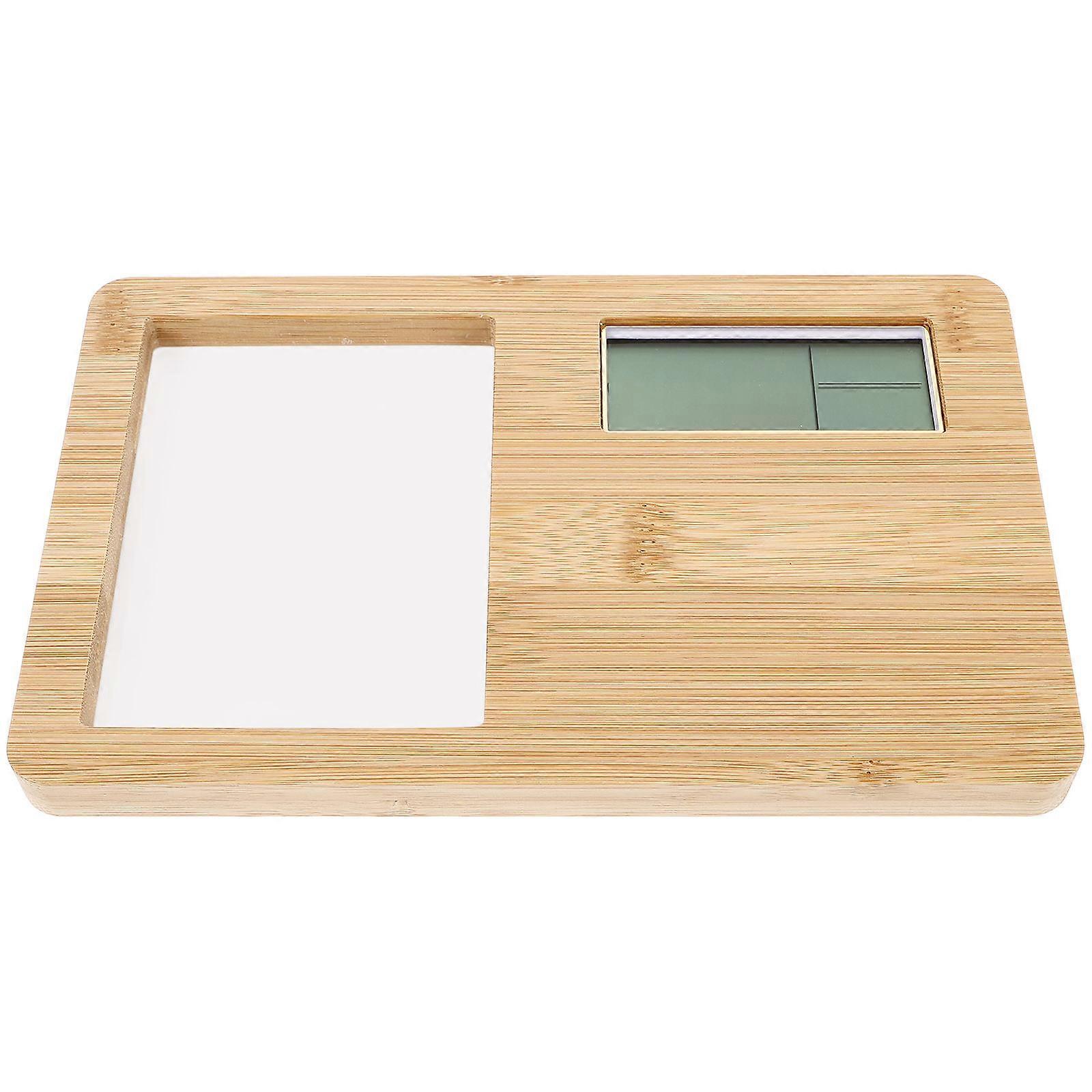 Wooden Digital Clock for Desktop with Alarm Function Beige Color