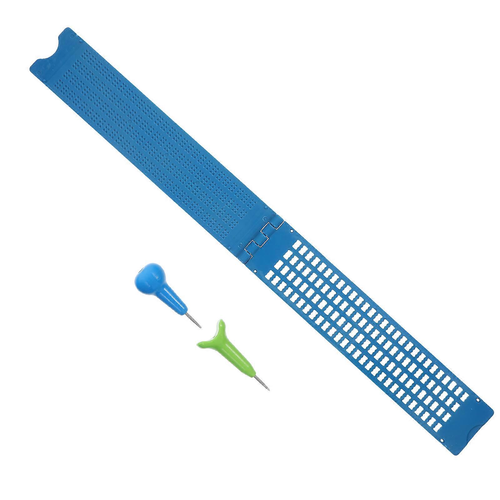 Braille Writing Board for Blind Learning with Plastic Blue
