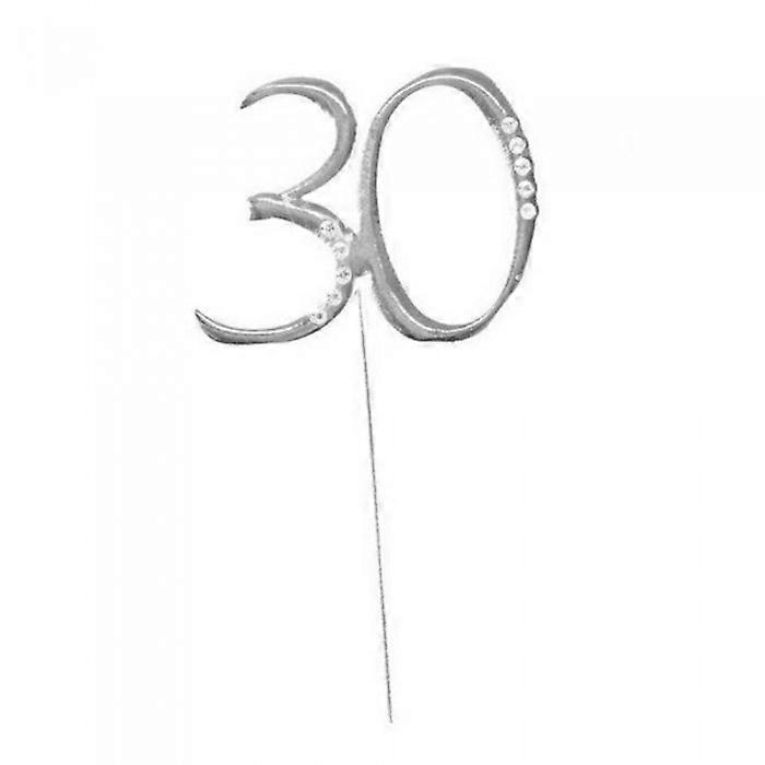 Apac Number 30 Diamante Cake Topper