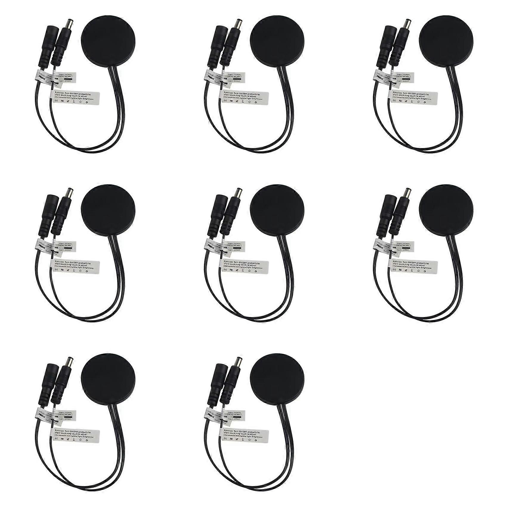 8X Wood Panel LED Touch Sensor Dimmer Switch Hidden Switch Touch Switch for LED Strip Black