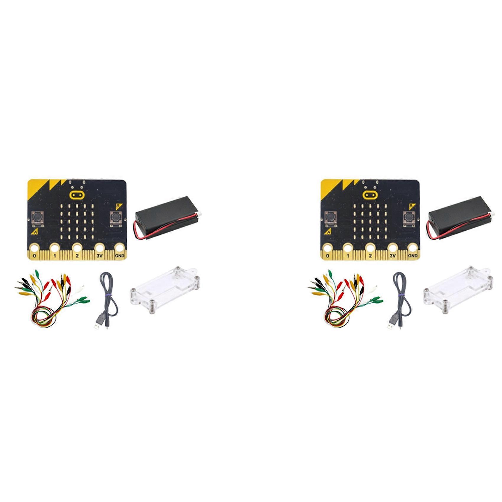 2X BBC Microbit Go Start Kit Micro:Bit BBC Development Board Programmable Learning with Alligator Clips Test Lead Set