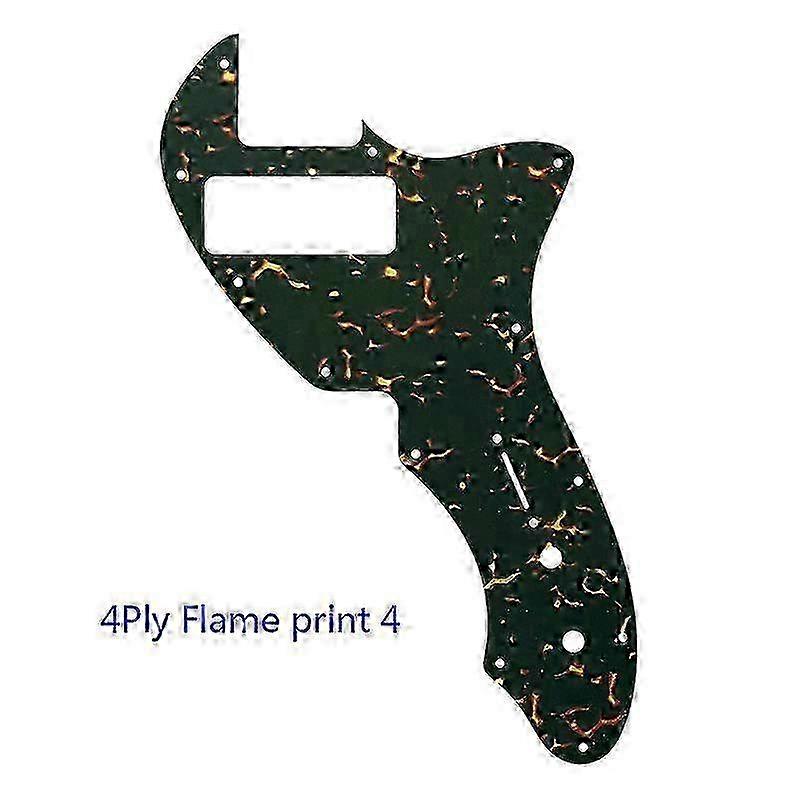 Xinyue Custom Guitar Parts - For Tele 69 Thinline Guitar Pickguard Scratch Plate With P90 Humbucker Multi Color Flame Pattern w