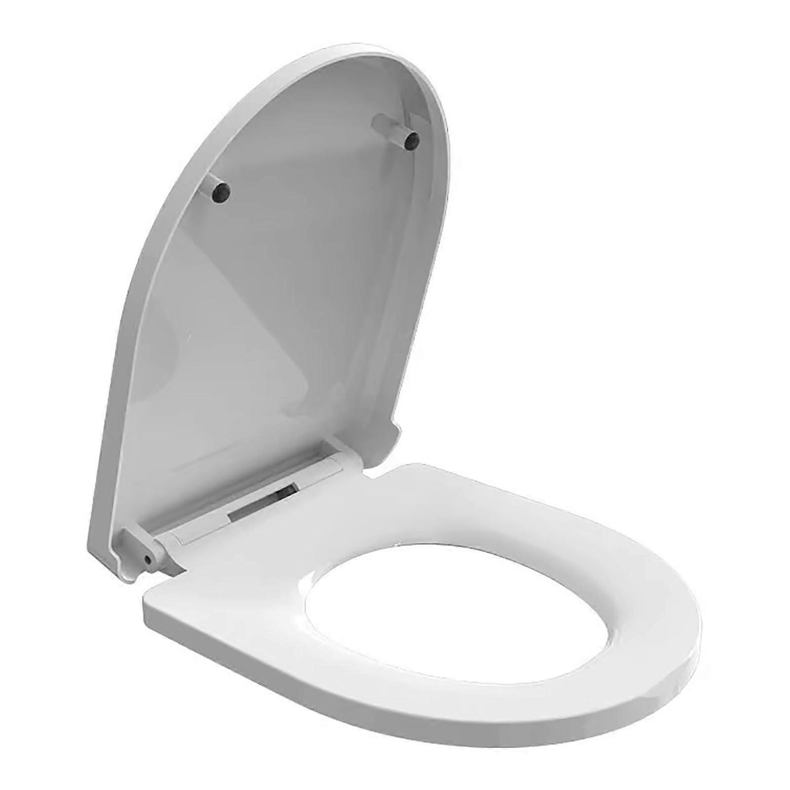 Round Soft Close Toilet Seat with Quiet Lid, Ergonomic Design, Easy Install, Fits Most 42x33.5cm