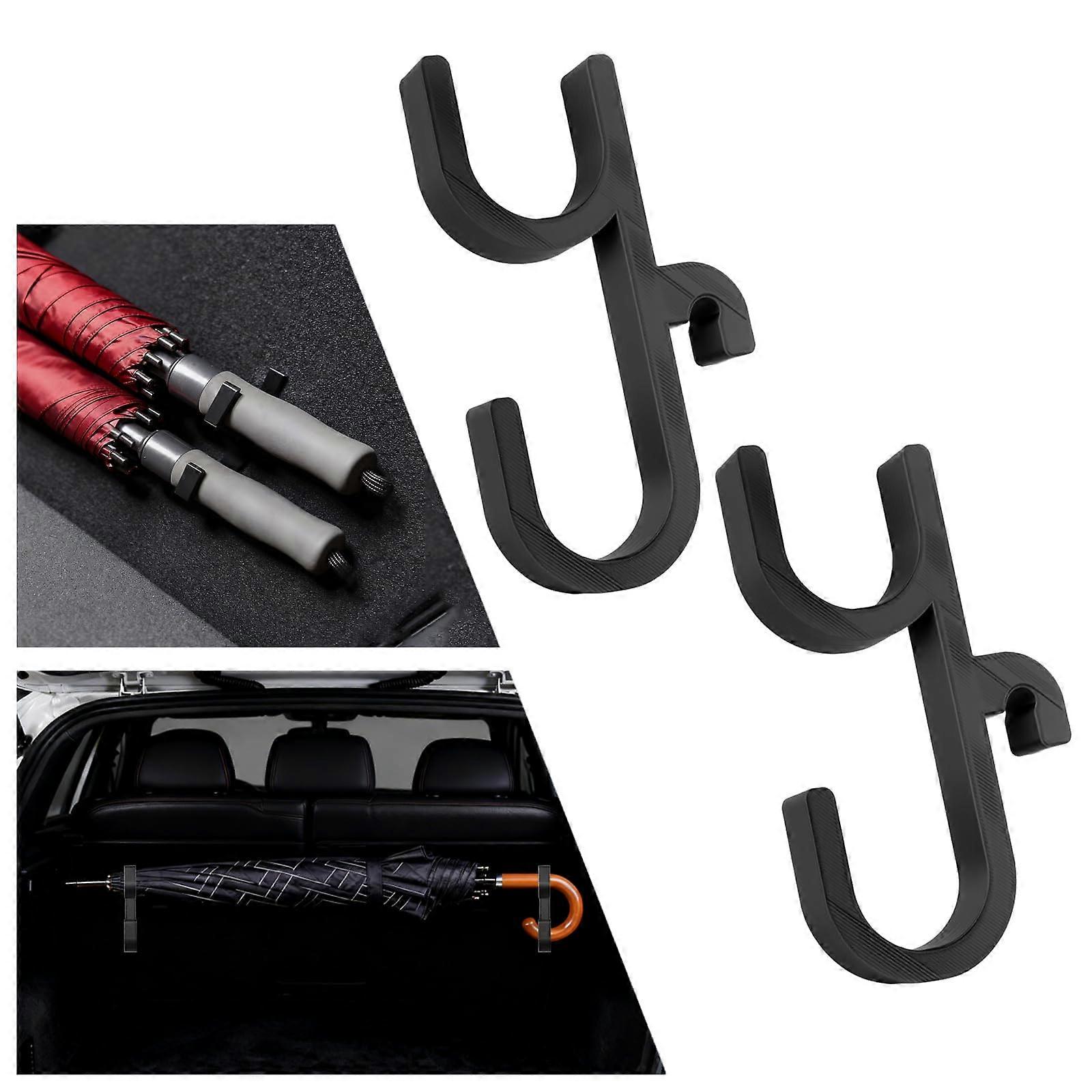 2PCS Car Hooks Umbrella Holder, Double Hook NoDrilling Design for Secure Storage and Space Saving