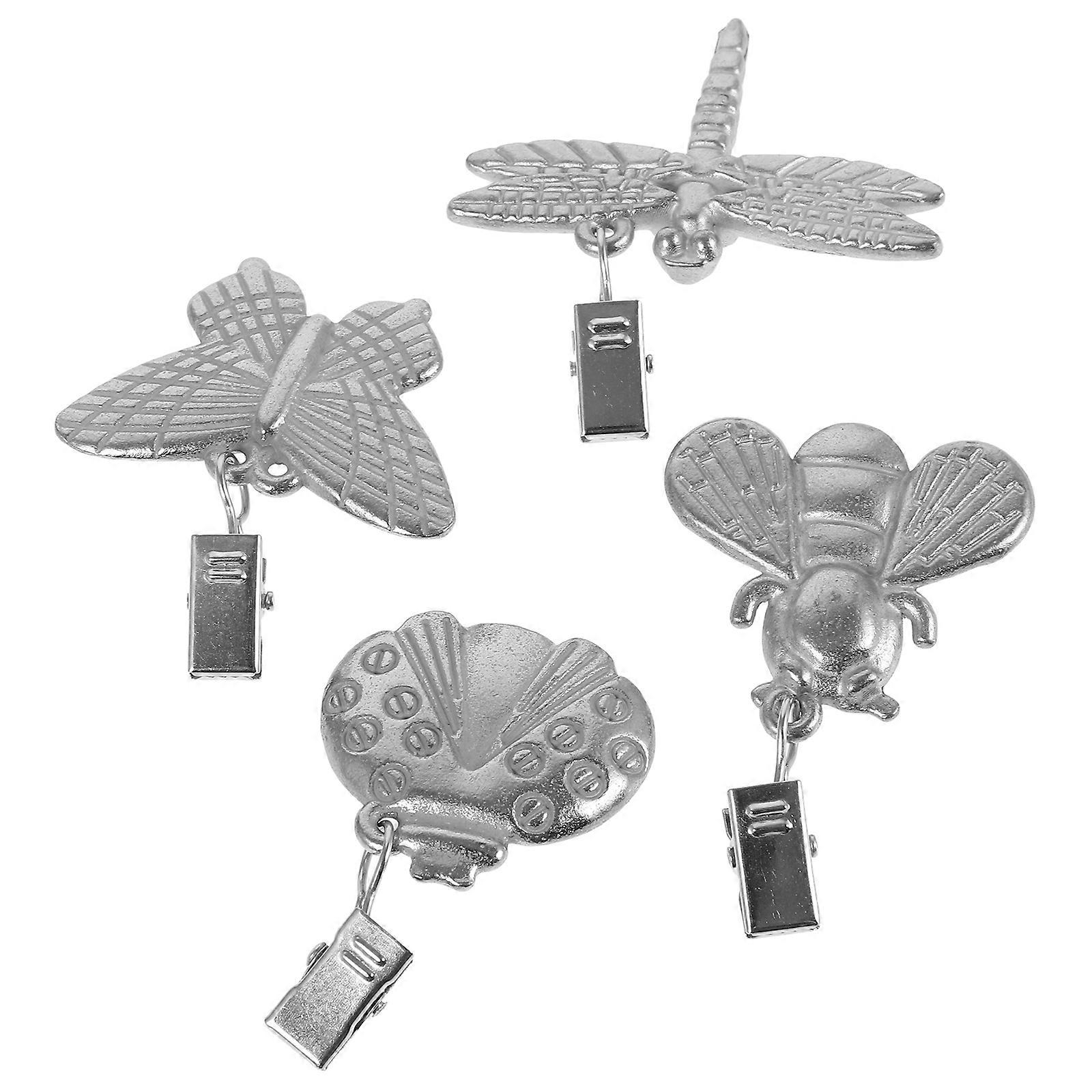 Silver Kitchen Tablecloth Weights Insect Zinc Alloy 4Pcs Decorative Pendants
