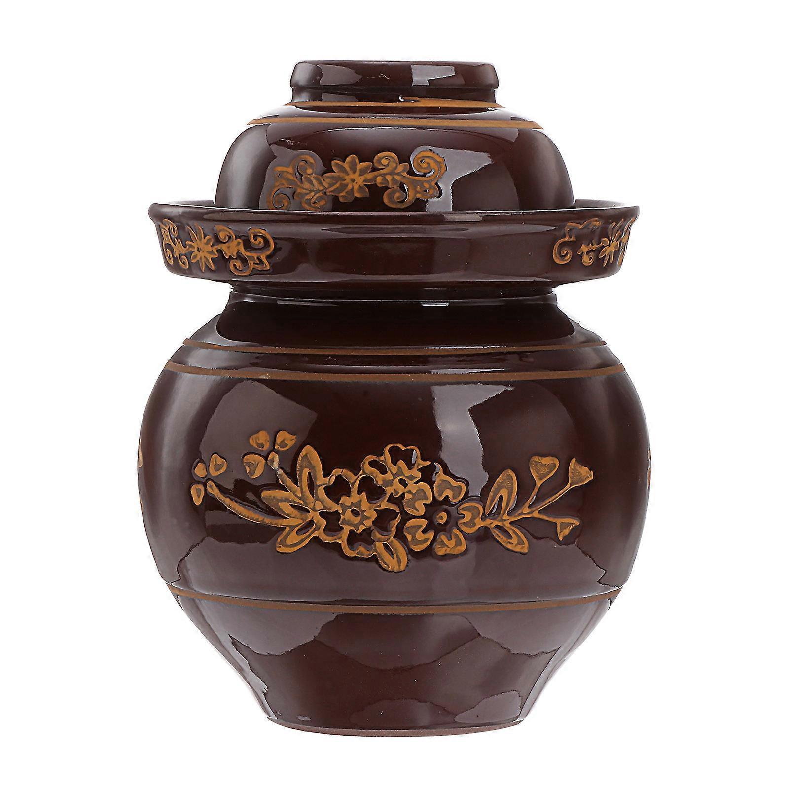 Ceramic Pickles Jar for Storage Use 2Pcs Kitchen Ceramic Containers