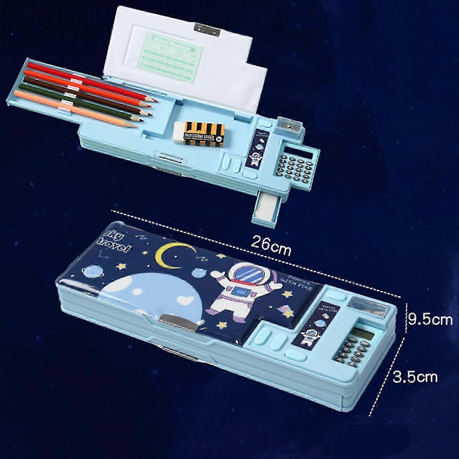 Pop-Up Pencil Case for Kids with Stationery Organizer and Multi-function Box