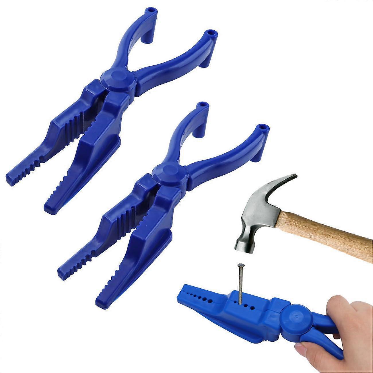 3 Pack Nail Holder Tool with Finger Protection Pliers for Hammering, Precise Nail Positioning, MultiSize Holes