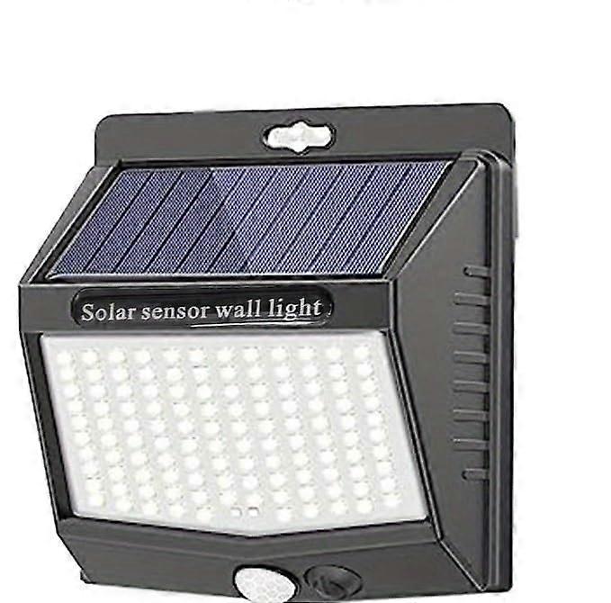 Outdoor Solar Powered Security Light with Motion Sensor, IP65 Waterproof 348LED TripleHead for Garden Patio