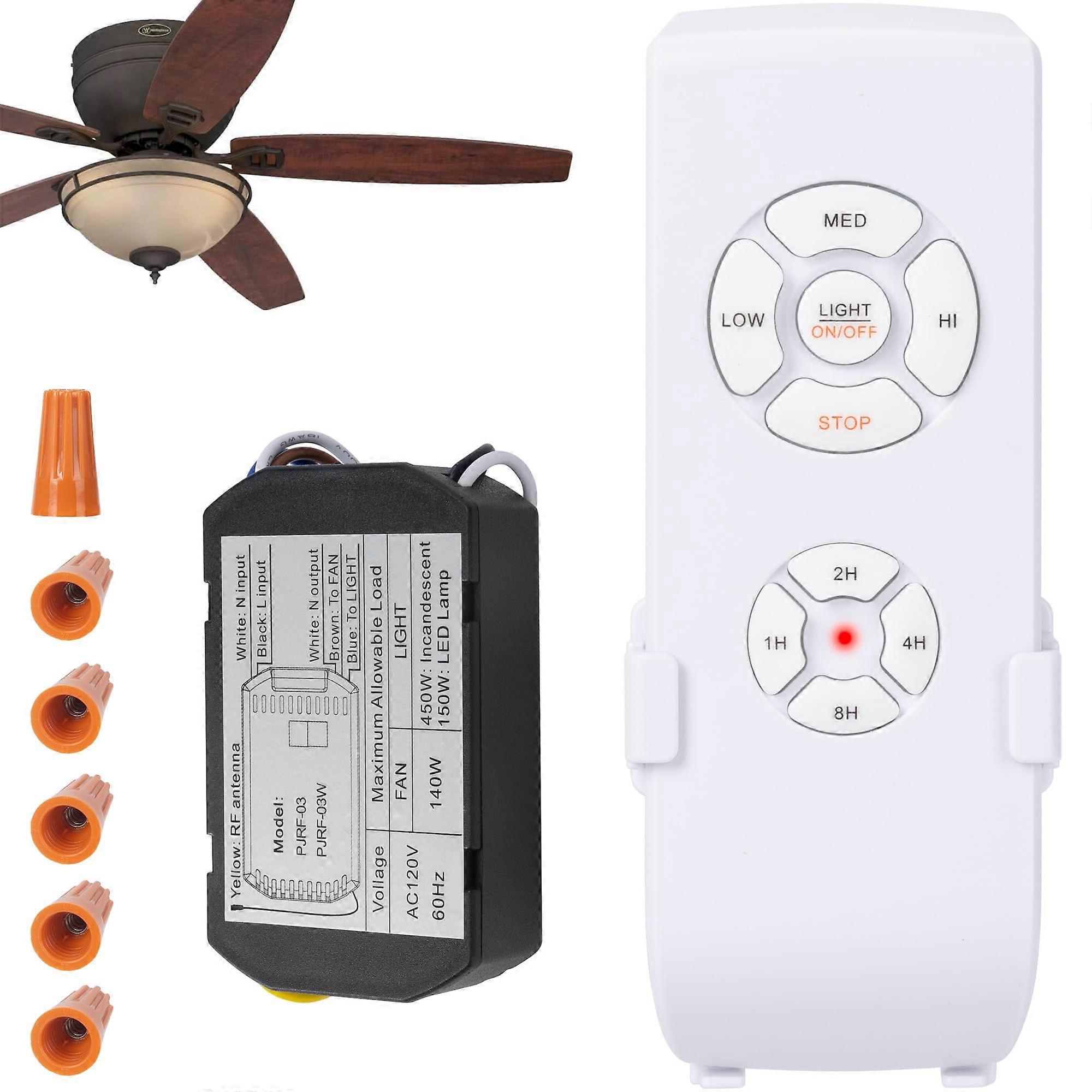 Universal Ceiling Fan Remote Control Kit with Light and Timer, UltraCompact for AC Motor Fans