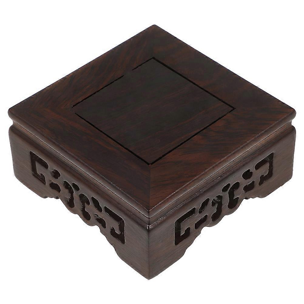 Coffee Solid Wood Vase Stand for Display Use with Elegant Style