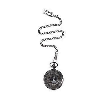Vintage Steampunk Black Roman Numerals Necklace Quartz Pendant Pocket Watch Gift