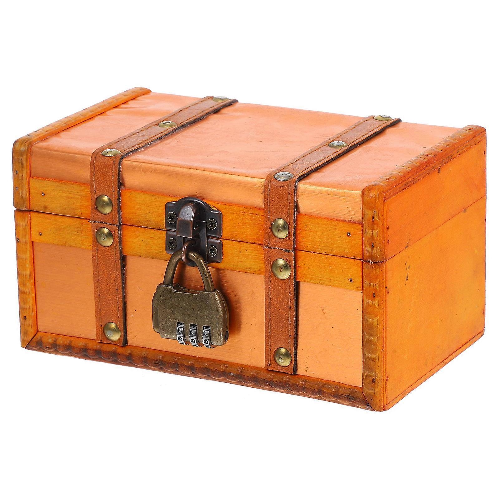 Wooden Keepsake Box for Storage Lockable Decorative Treasure Chest