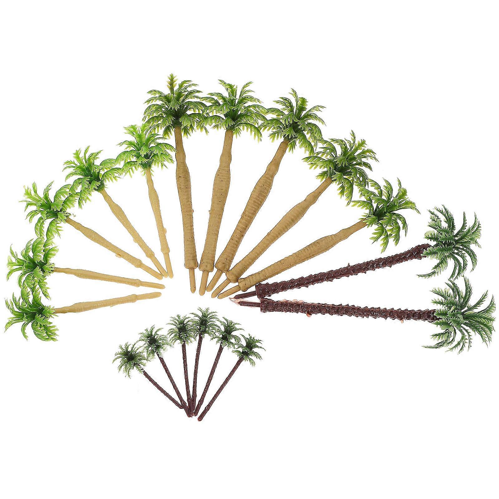 Miniature Trees Miniature Palm Tree Models for Decoration 17Pcs Collection