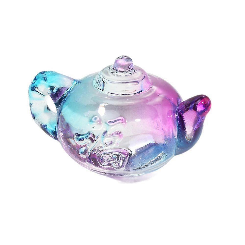 Durable Colored Small Teapot Unique Mini Teapot Crystal Statue  Desktop Decor