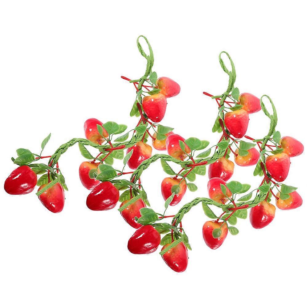 Simulation Fruit Garland Fake Strawberry String for Decoration 3Pcs