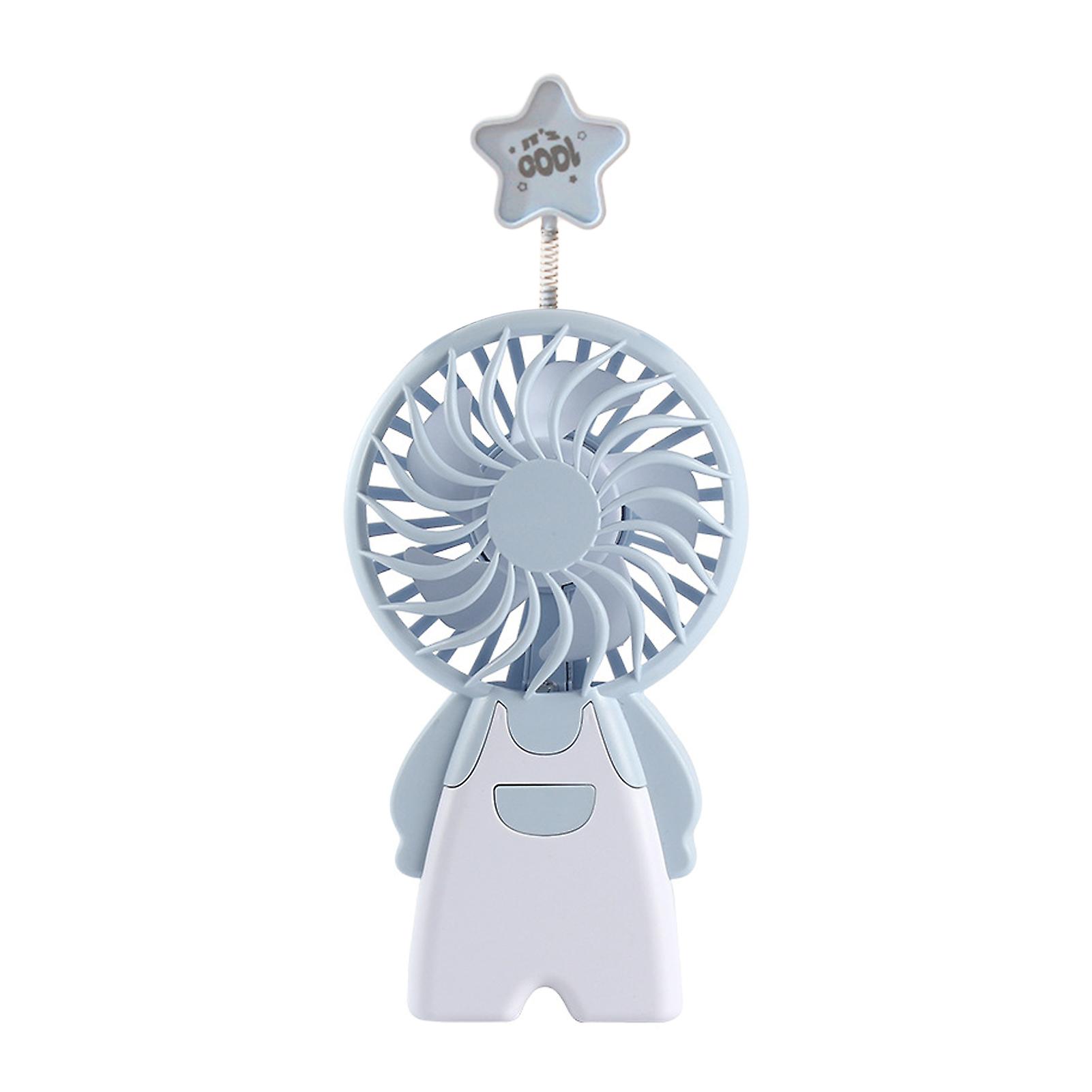 Handheld Fan Kartoon Shape Rechargeable Usb With Stabilizing Stand