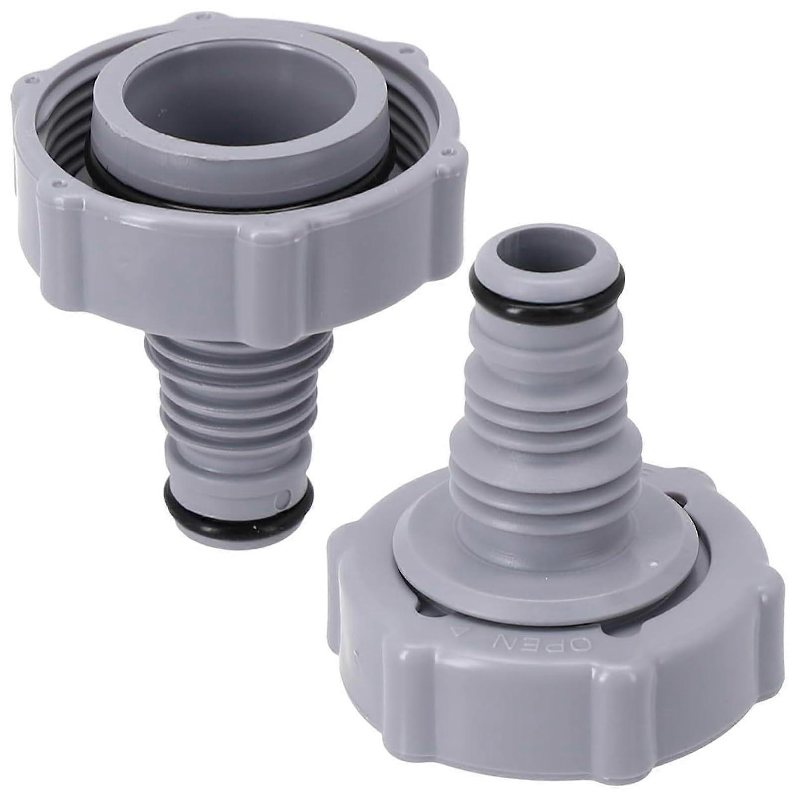 2pcs Swimming Pool Drain Valve Adapter 32mm Grey  Durable Hose Connector for Efficient Drainage