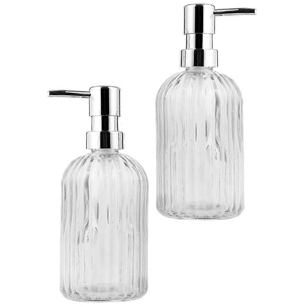 Empty Lotion Bottles Glass Pump Bottle for Bathroom Use 2Pcs