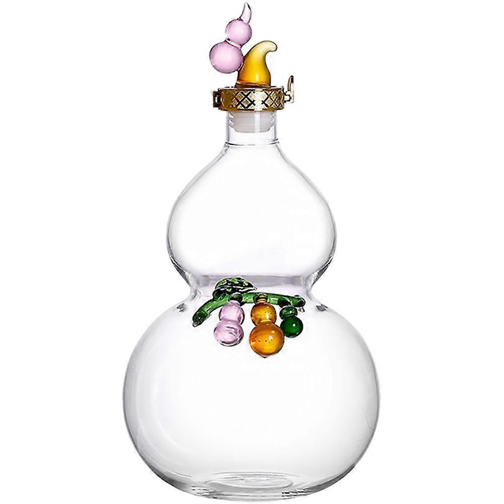 Gourd Shaped Glass Creative Drinking Container for Transparent Practical Design 1Pack