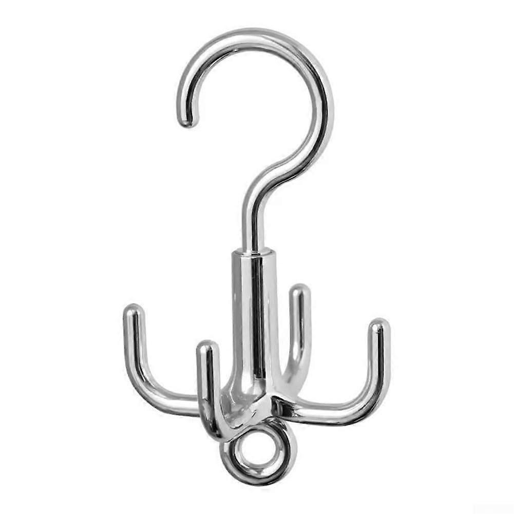 Swivel Hook 360° Rotation SpaceSaving Vertical Stacking Organizer for Closet Accessories Silver