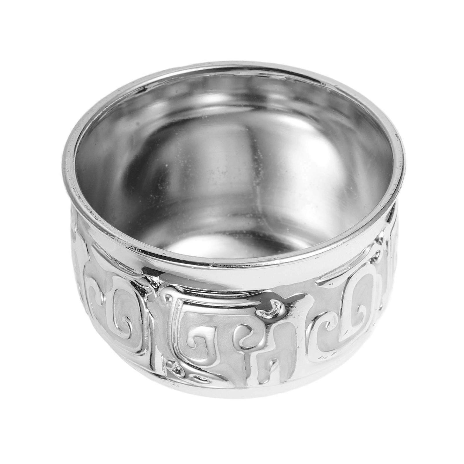 Silver Metal Liquor Cup for Storage 1 Elegant Embossed Wine Cup