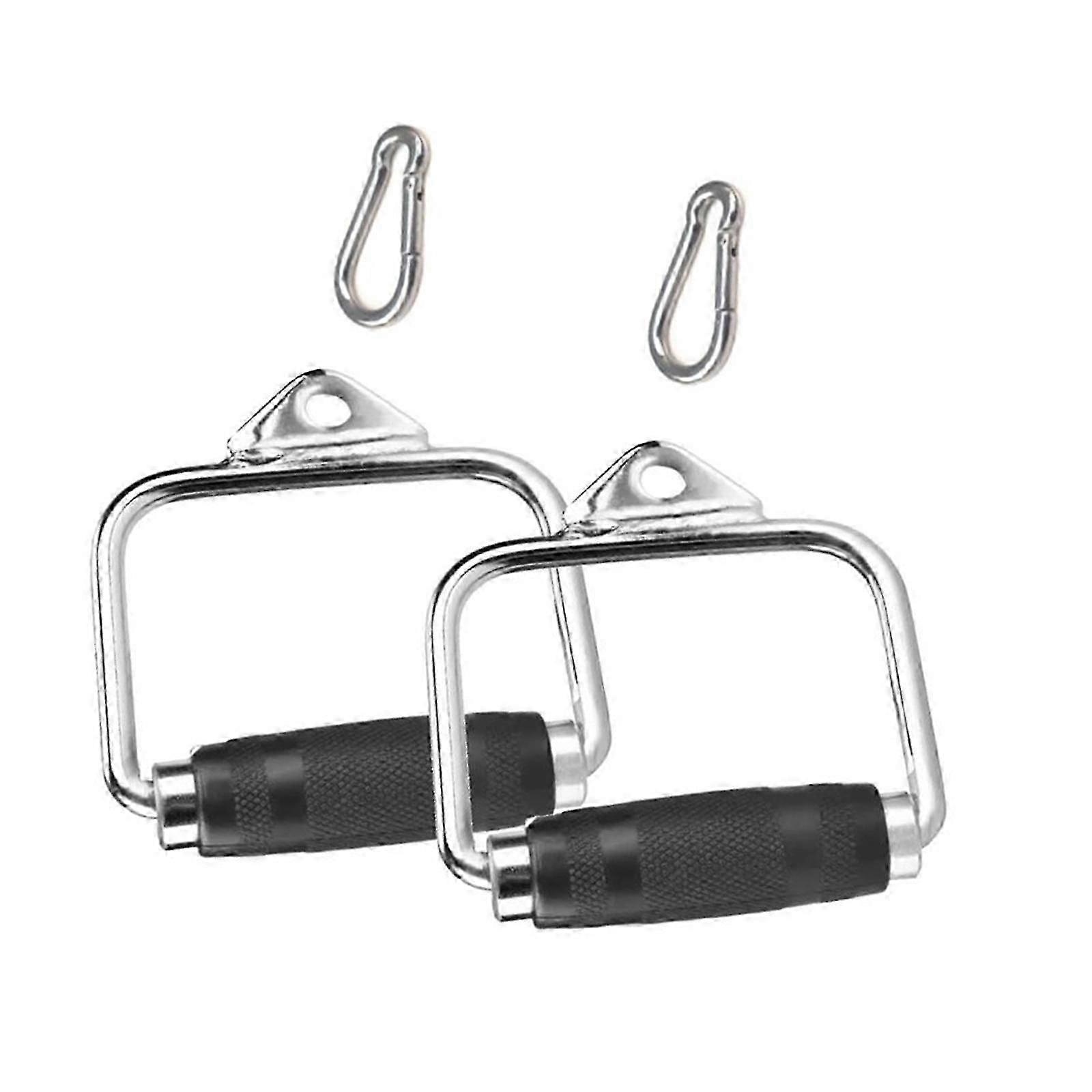 25-26 2 Pieces D Shape Handles Steel LAT Pull Down Attachment Handles for Exercise