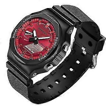 Reloj despertador deportivo resistente al agua con lámpara de mano octogonal de roble SANDA 2026 para hombre
