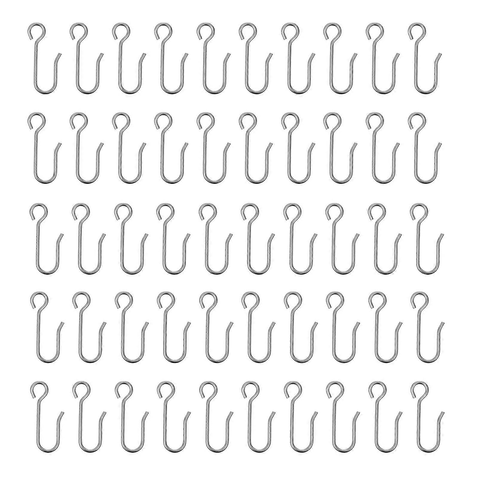 100Pcs Stainless Steel Curtain Hooks for Home Use Rustproof S Hooks