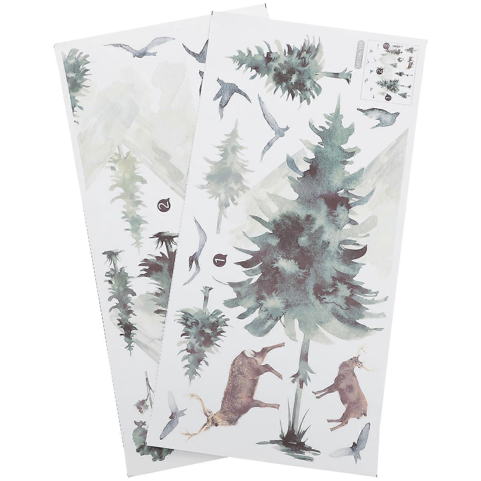 Mountain Ink Printing Wall Sticker Decorative Wall Decal for Decor 8 Sheets