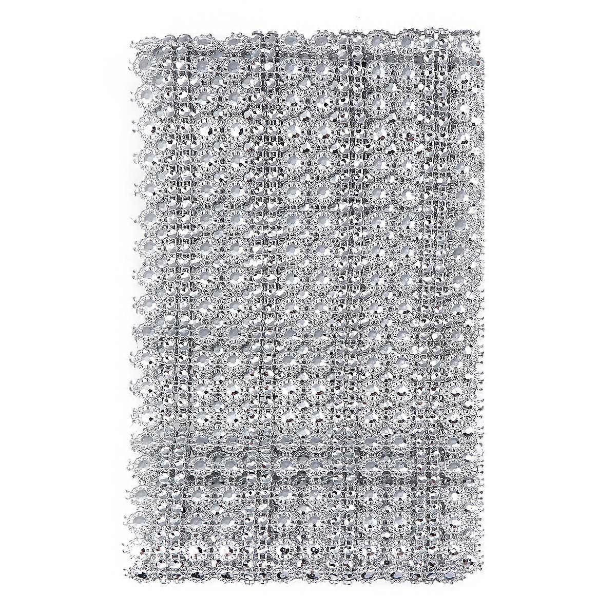 Rhinestone Ribbon Flower Shape Mesh Wrap Roll for Party Use 3Pcs