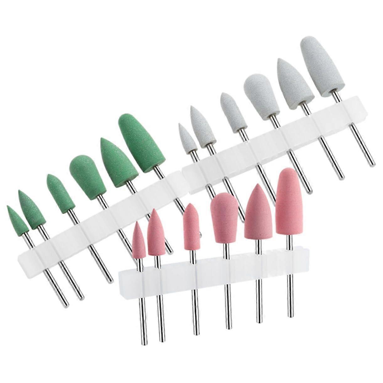 18pcs Silicone Nail Drill Bits Set for Fast Gel Removal and Precise Cuticle Shaping