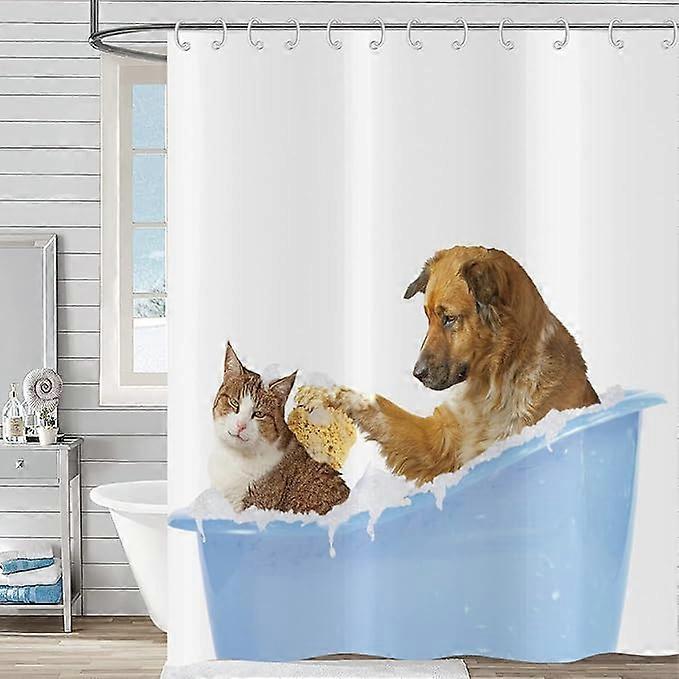 Cat and dog bathing pattern, waterproof and washable polyester fabric