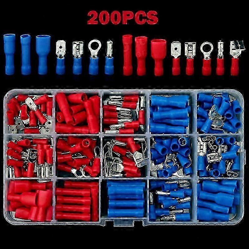 2025 Electrical Assorted Insulated Wire Cable Terminal Crimp Connector Spade Set Kit