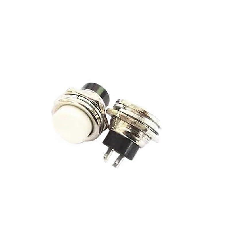 5PCS 16mm White Push Button Switch Momentary Reset Function Small Round Design